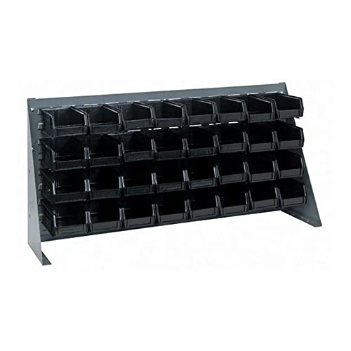 QUANTUM STORAGE SYSTEMS Black / 19" H x 36" W x 8" D / 11" L x 6" W x 5" H 18 Ultra Black Bins Storage Racks
