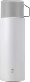 ZWILLING Insulated Thermos Flask, Integrated Cup, Double Wall Insulation, 1 L, Height: 28 cm, 1 cm, White
