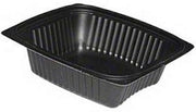 PACTIV Clearview Micromax Polypropylene Rectangle Food Container Black, 12 oz. | 252/Case