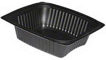 PACTIV Clearview Micromax Polypropylene Rectangle Food Container Black, 12 oz. | 252/Case