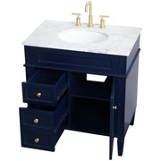 Elegant Decor 32" - Single / Blue,gold / Modern Wheel Care