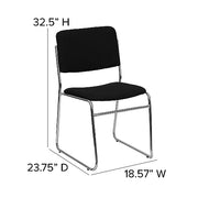 Flash Furniture Black Fabric/Chrome Frame / Set of 5 / Contemporary Stacking Chairs