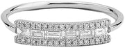 2ct Engagement Ring for Women Baguette Cut Moissanite Horizontal Channel White Gold Plated