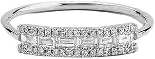2ct Engagement Ring for Women Baguette Cut Moissanite Horizontal Channel White Gold Plated
