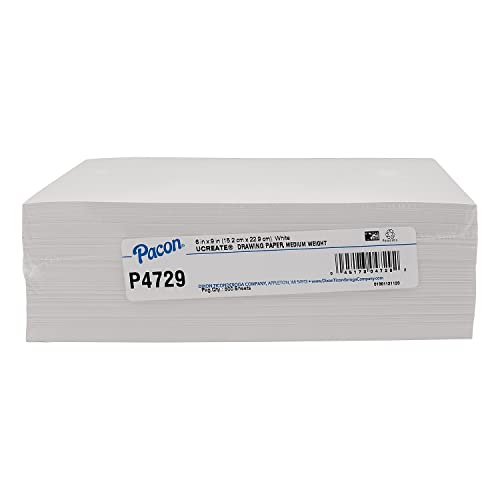 Pacon 6" x 9" / White / Medium Weight Loose Drawing Paper