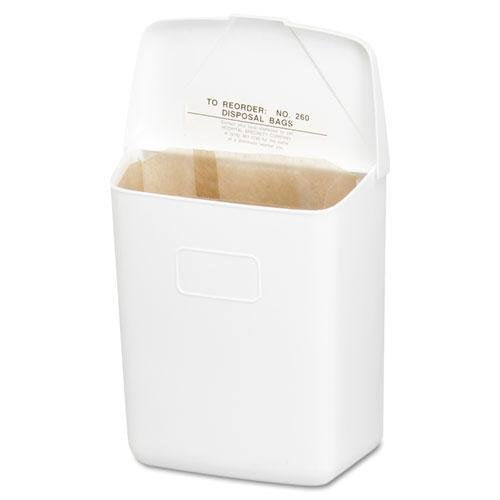 250201W Health Gards Convertible Sanitary Napkin Receptacle by Hospital Specialty – 9.3 x 5.8 x 11.8 inches, 1.0 gallons, Plastic, White, Model 250-201W