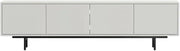 Furnifact White Laminate TV Console, 4 Doors, Engineered Wood, Modern Transitional Industrial Style, Stylish, Durable Entertainment Center