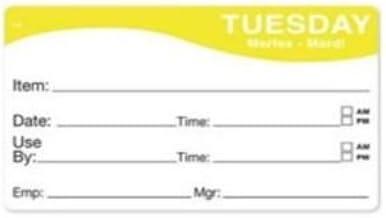 DayMark - 1124672 - Remark 2 in x 3 in Tuesday Label
