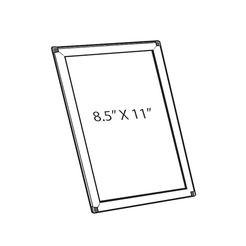 Azar Displays 8.5 in W x 11 in H Vertical/ Horizontal Snap Frame for Counter & Wall / silver / Minimalist Store Sign Holders