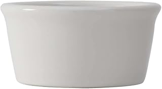 Tuxton BWX-0408 Vitrified China Ramekin with Pour Spout, 4 oz, White (Pack of 48),