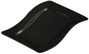 CAC China Soho Pattern 15 1/2 x 10 1/2 Inch Black Rectangular Platters 12 Ct