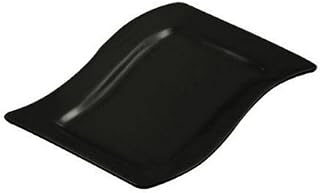 CAC China Soho Pattern 15 1/2 x 10 1/2 Inch Black Rectangular Platters 12 Ct