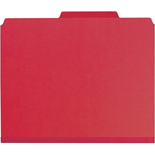 SMEAD Bright Red / 1 / Letter (Pack of 1) Top Tab Classification Folders