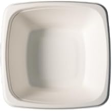 KITCH24/7 White Square Molded Fiber Bowl No PFAS, Compostable, 32 Ounce - 200 per case.