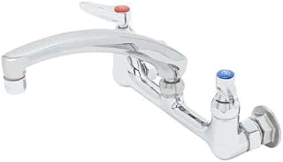 T&S Brass, B-0230-0CS8, 8" Double Pantry Swivel Base Faucet, Wal