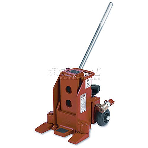 Hydraulic Toe & Saddle Jack by GKS Perfekt – 11"L x 8.5"W x 10"H, Steel with Cast Iron Toe, Red, Model 1-10181