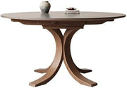 Mesa para Centro De Sala Round Retractable Folding Rock Plate Dining Table Solid Wood Small Household Modern Simple Square Round Dual-use Variable Round Table Coffee Table(150x150x76cm)