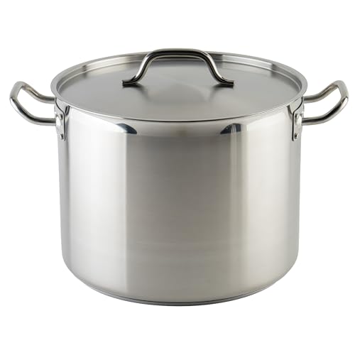 Winco 24 Quarts / Pot With Cover / Silver Stockpots