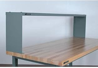 4-5EH Steel Raised Shelf for 60" Workbenches, Black, 60" Length, 10" Width, 18" Height