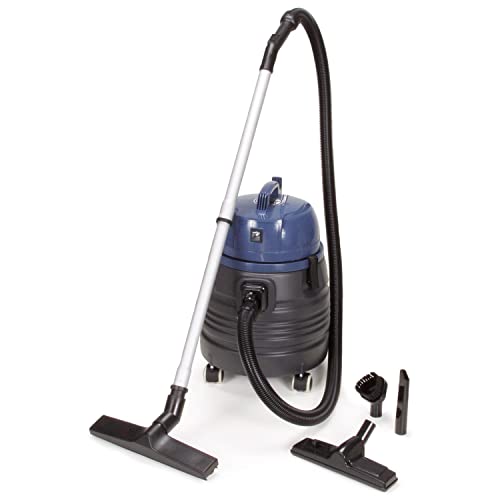 Wet Dry Vacuum with Polyethylene Tank and Tool Kit by Powr-Flite – 15"L x 15"W x 23"H, 5.0 gallons, Plastic, Model PF51