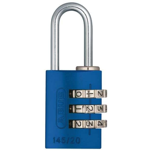 145/20 Non-TSA Small Combination Lock for Luggage by ABUS – 20 mm, Aluminum, Blue, Model 145/20 C Blue