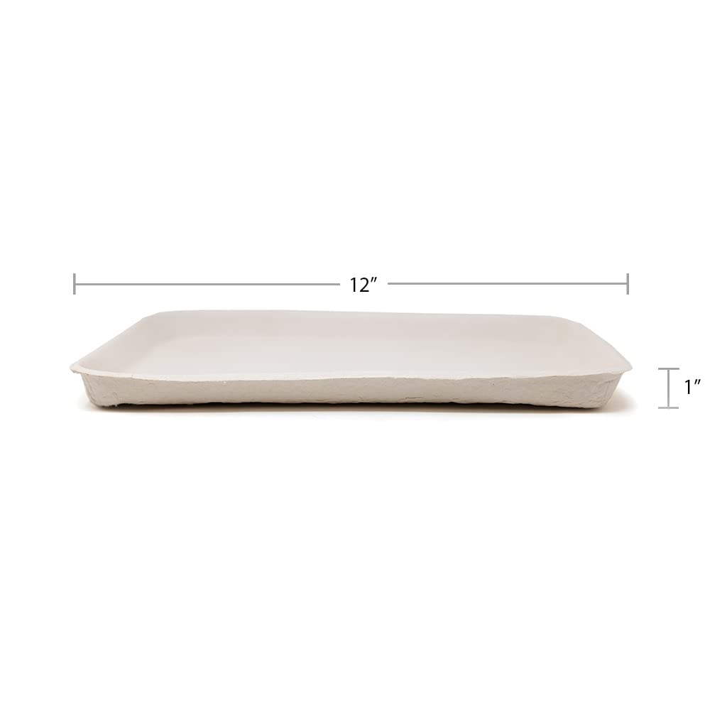 Pactiv 9x12 Inch Disposable Food Tray Made with a Fiber Blend Designed for Schools or Snack Bars | 250 Trays per Case – Beige