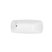 72" Soaking Single Slipper Bathtub -Glossy White/Black by Elegant Kitchen and Bath – Acrylic, White, Model BT21272GW-MBK