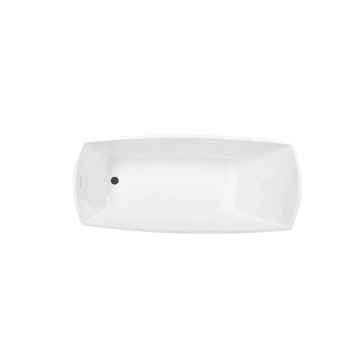 72" Soaking Single Slipper Bathtub -Glossy White/Black by Elegant Kitchen and Bath – Acrylic, White, Model BT21272GW-MBK