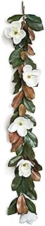 P-113660 70 in. Magnolia Garland, Cream & White