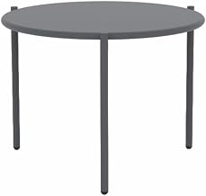 Bellini Italian Outdoor Metal Grey Small Round End Table Aria RD ET S Gry