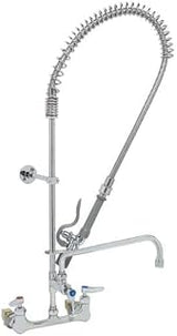T&S Brass B-0133-12CRBJSK Easy Install Pre-Rinse Unit includes 8" Wall Mount, Ceramas, 12" Ad, B-0107-J, B-0230-K, Swivel