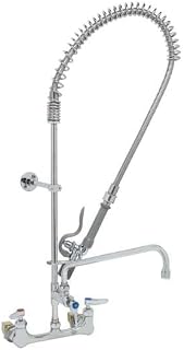 T&S Brass B-0133-12CRBJSK Easy Install Pre-Rinse Unit includes 8" Wall Mount, Ceramas, 12" Ad, B-0107-J, B-0230-K, Swivel