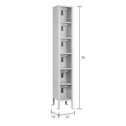 Global Industrial 6-Tier 6 Door Clear View Locker – Digital Lock,12" Wx15 Dx78 H,Gray, Unassembled