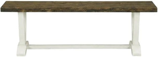 Furnifact Wooden Dining Bench with V-Style Base, Wood Bench Seat for Dining Table, Indoor Bench for Kitchen Nook or Breakfast Nook, Brown