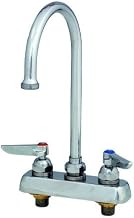 T&S Brass B-1141 Workboard Faucet with Deck Mount, 4-Inch Centers, Swivel Gooseneck and Lever Handles