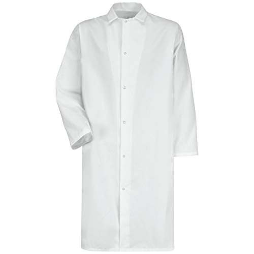 Red Kap Large / White / Gripper Front Butcher Frock Clothing