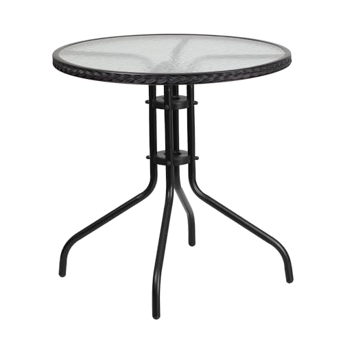 Flash Furniture Clear/Black / Table + 4 Chair / Round Table + 4 Chairs Table & Chair Sets