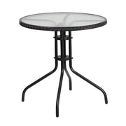Flash Furniture Clear/Black / Table + 2 Chair / Round Table + 2 Chairs Bistro Sets