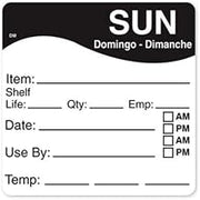 DayMark - 1100627 - DissolveMark 2 1/2 in x 2 1/2 in Sunday Use By Label