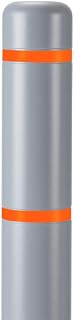 BollardGard 4" x 64" Bollard Cover Gray - Innoplast (Gray Orange Tape)