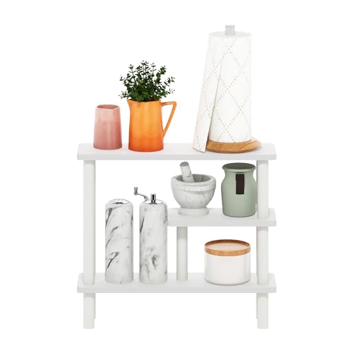 Furinno White/White / 5.71" x 20.87" x 18.35" / Contemporary Bathroom Shelves