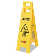 Rubbermaid Commercial Products Yellow 4-Sided / 38 inch / Wet Floor Sign Signs