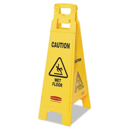 Rubbermaid Commercial Products Yellow 4-Sided / 38 inch / Wet Floor Sign Signs