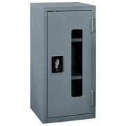 Clear View Wall Storage Cabinet with Locking Recessed by Global Industrial – 13.75 inches x 30 inches x 12.75 inches, Alloy Steel, Grey, Model 269874CV-GY