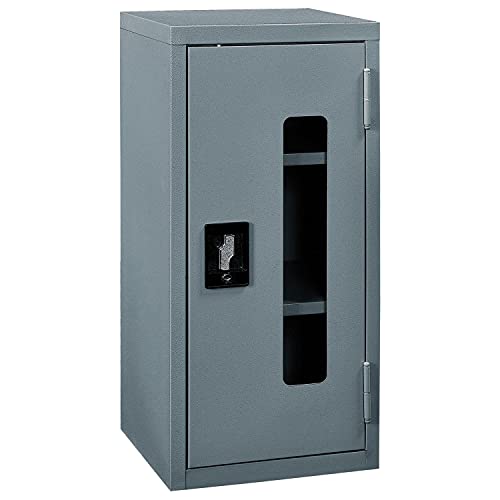 Clear View Wall Storage Cabinet with Locking Recessed by Global Industrial – 13.75 inches x 30 inches x 12.75 inches, Alloy Steel, Grey, Model 269874CV-GY