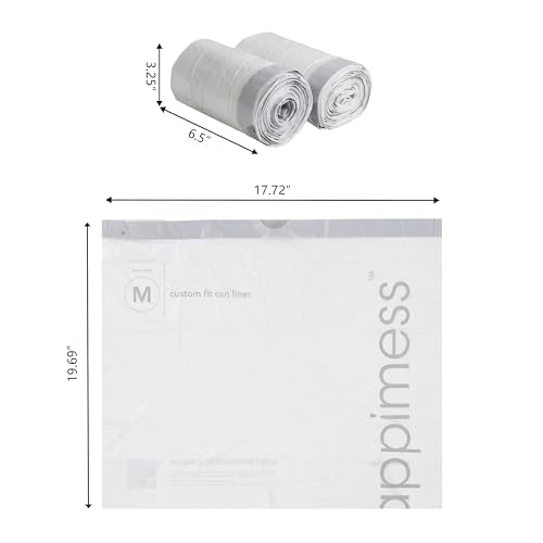 happimess White - Standard / 200 Count (Pack of 1) / 4.0 gallons Trash Bags