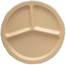 Yanco Nessico Collection Melamine 10", 3 Compartment Plate TAN Box of 24