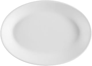 CAC China FR-14 European-White Franklin Oval Platter 12-1/2 Inch, 1 Dozen