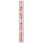 Vertical Decal Fire Extinguisher by JL Industries / Activar – 19"L x 2"W x 2"H, Vinyl, Red, Model LDVRFE