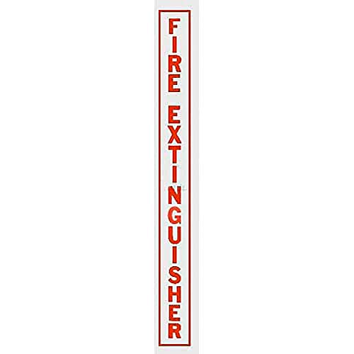 Vertical Decal Fire Extinguisher by JL Industries / Activar – 19"L x 2"W x 2"H, Vinyl, Red, Model LDVRFE